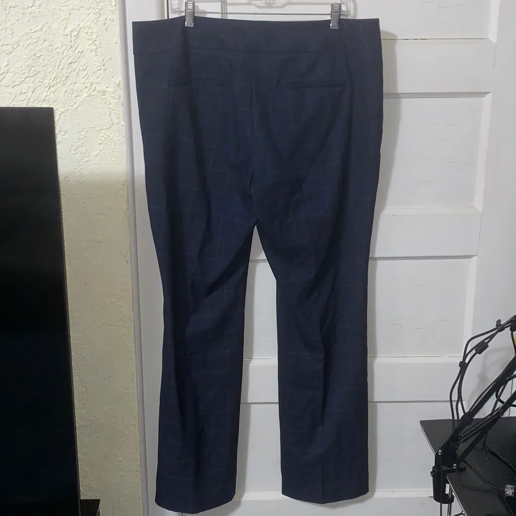 Ann Taylor Factory Signature Windowpane Pattern Wide Leg Work Pants - Image 2