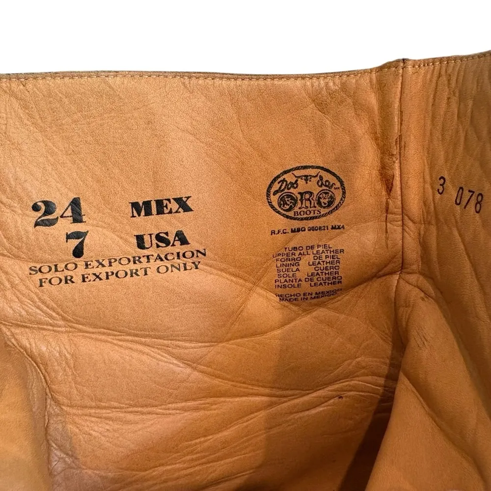 Dos de Oro Black Leather Heeled Pointed Toe Western Boots, Sz 7 - Image 15