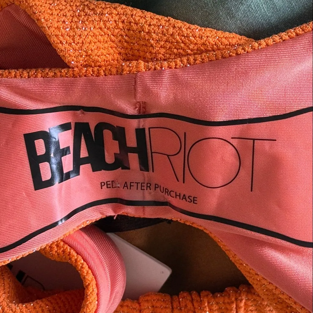 NWT $88 BEACH RIOT  Women's Phoebe Bikini Bottom In Color: Sunshine Haze Scrunch - Image 9