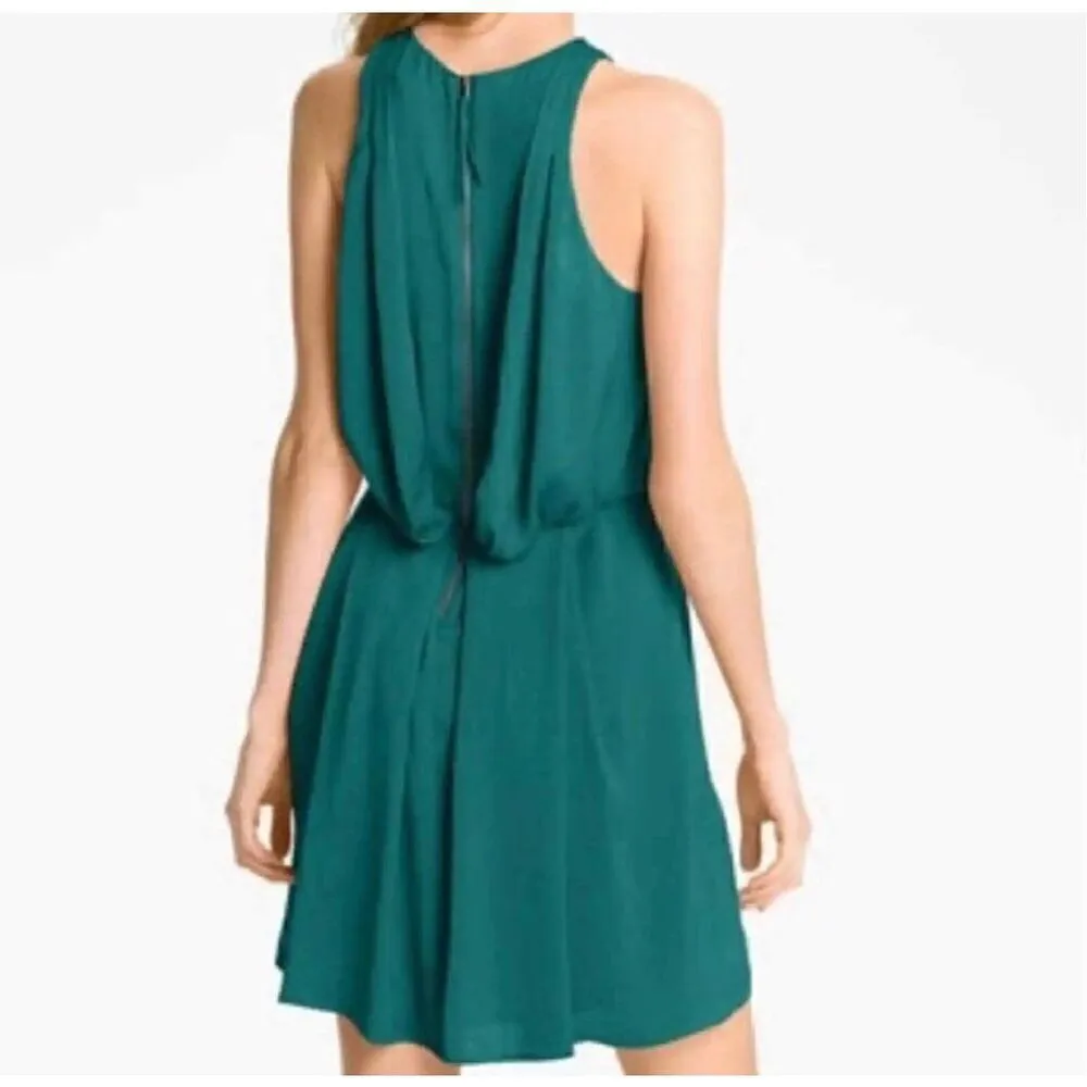 NWT Rebecca Taylor Halter Teal Green Cocktail Mini Dress Size 6 Dinner Datenight - Image 3
