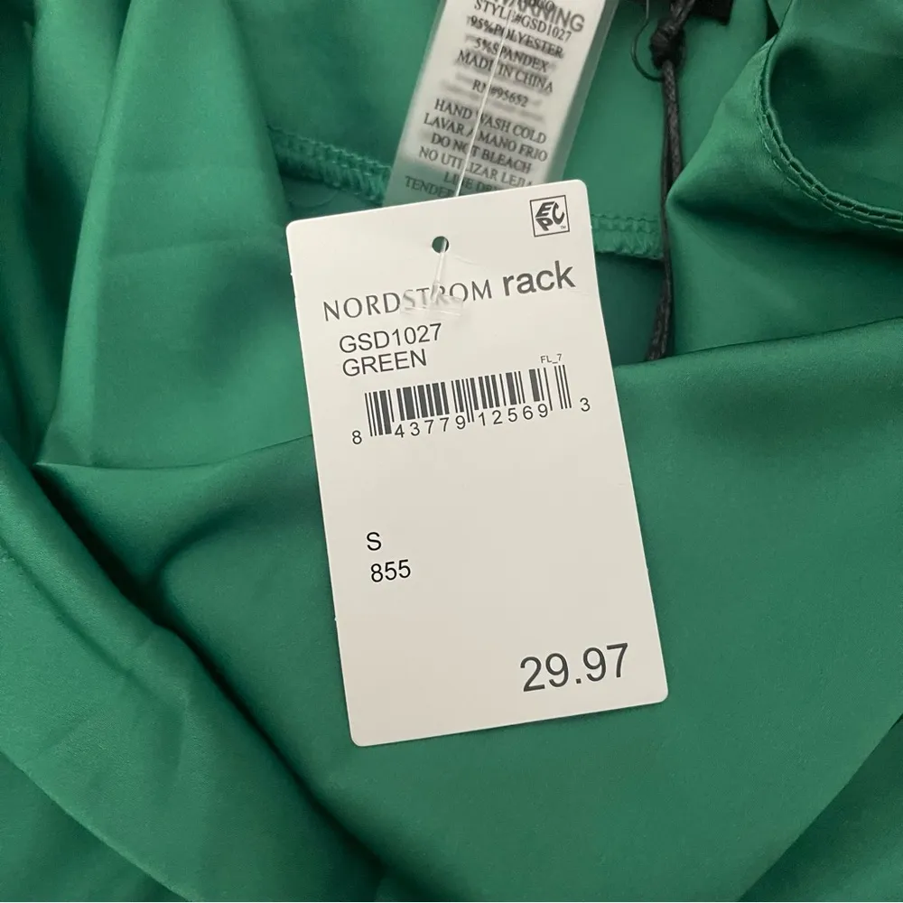 Know One Cares Emerald Green Satin Slip Dress - Image 5