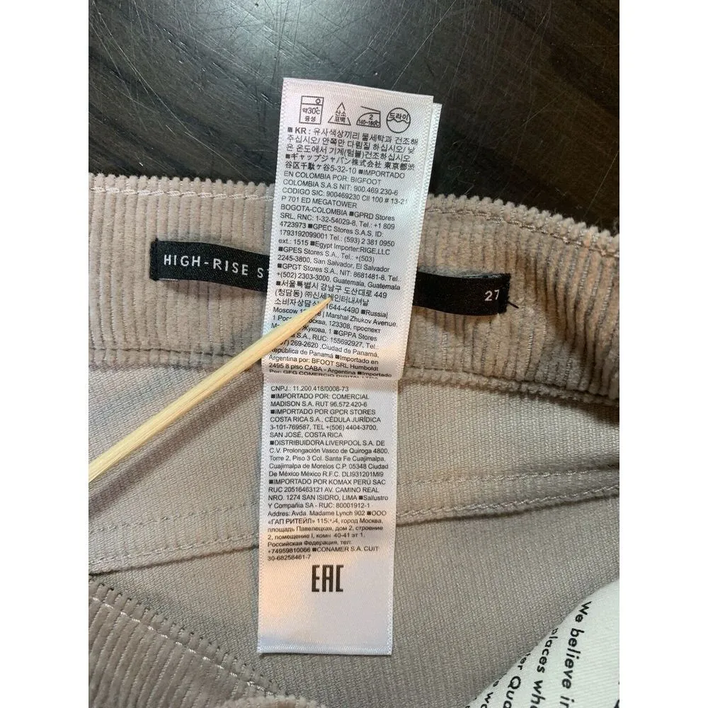 Banana Republic Hi Rise Straight Leg Corduroy Pants Womens 31x26.5 Brown Western - Image 9