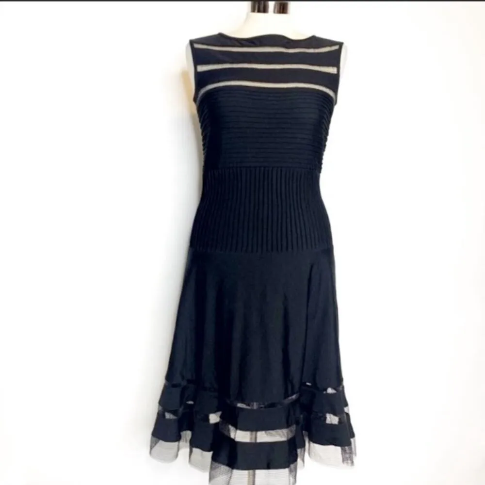 Tadashi Shoji mesh illusion fit and flare dress - Image 5