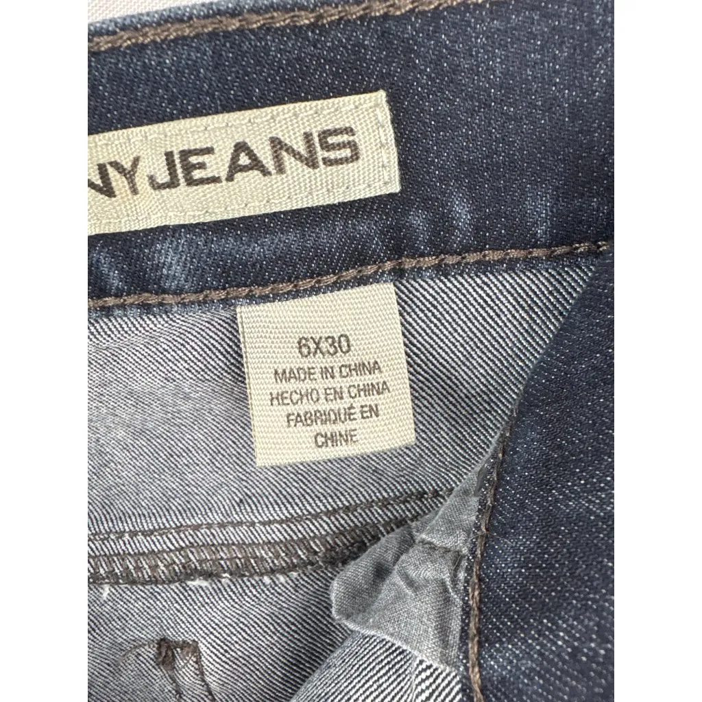 DKNY Jeans Womens Straight-Leg Denim Pants Size 6X30 Dark Wash Cotton Blend - Image 4