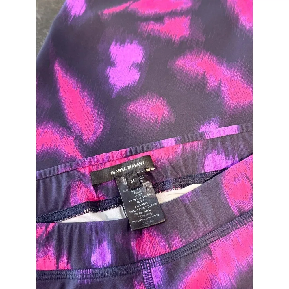 Isabel Marant Women Leggings Purple Nova Abstract Pull On Capri Stretch Medium - Image 3