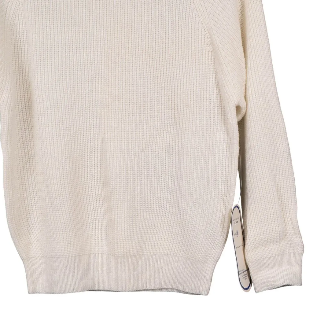 VTG Skiva Crewneck Sweater M Off White Cream 90s Knit Acrylic Raglan Preppy Cozy Size M - Image 3