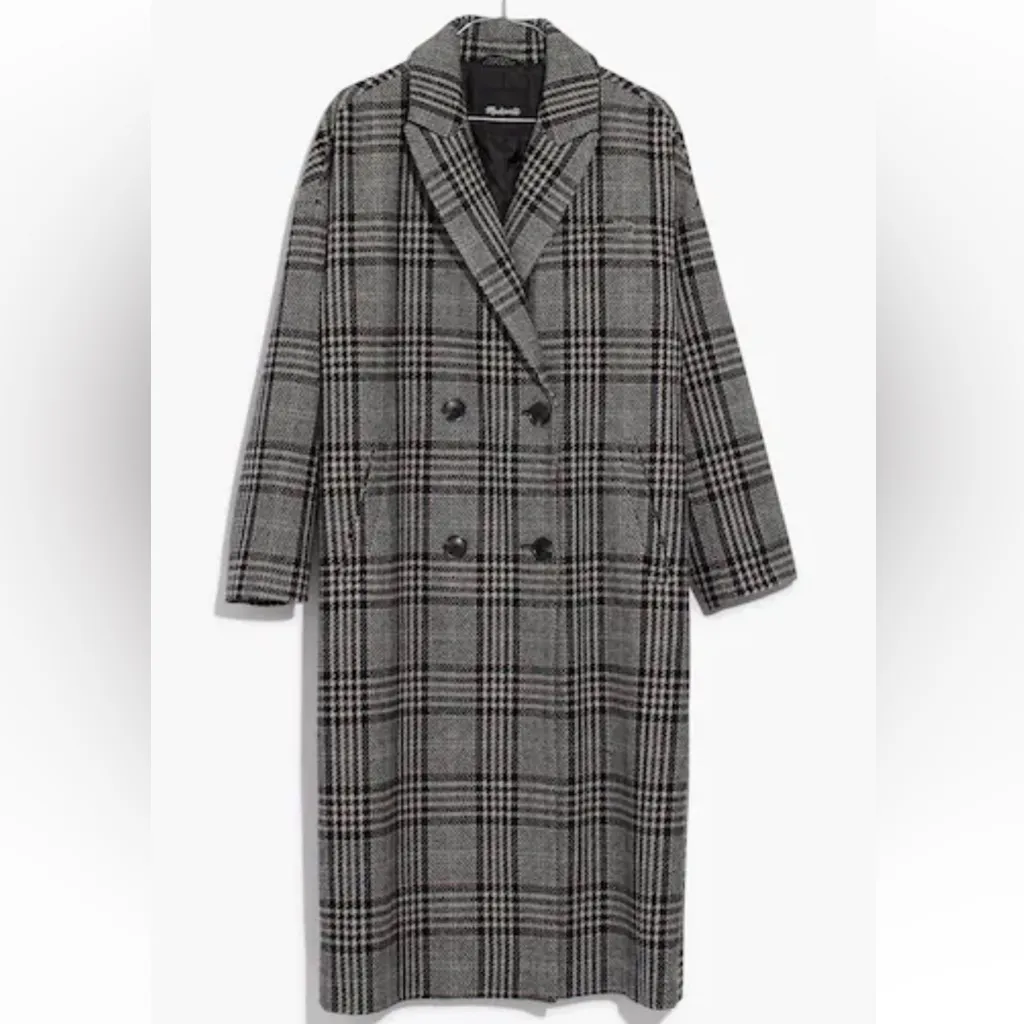 Madewell Plaid Goodwin Oversized Topcoat size L - Image 3