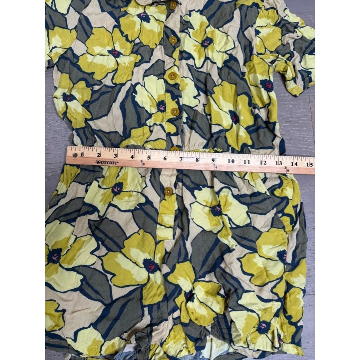 RVCA Rejoice Romper Sz S‎ Floral Sunset Fade Yellow VSCO Valley Girl Surf Beachy - Image 13
