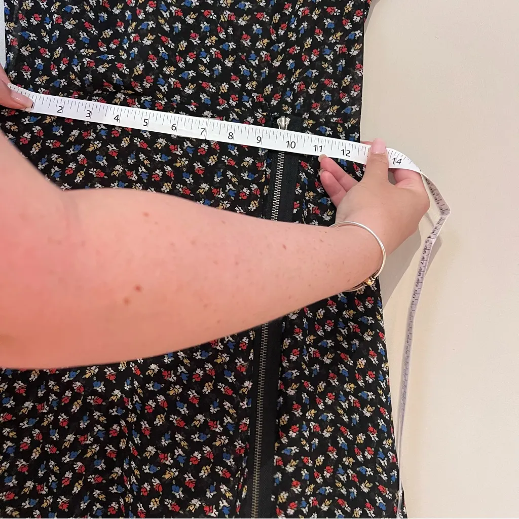 Reformed Floral Print Zip Dress Red Size XS - Image 5