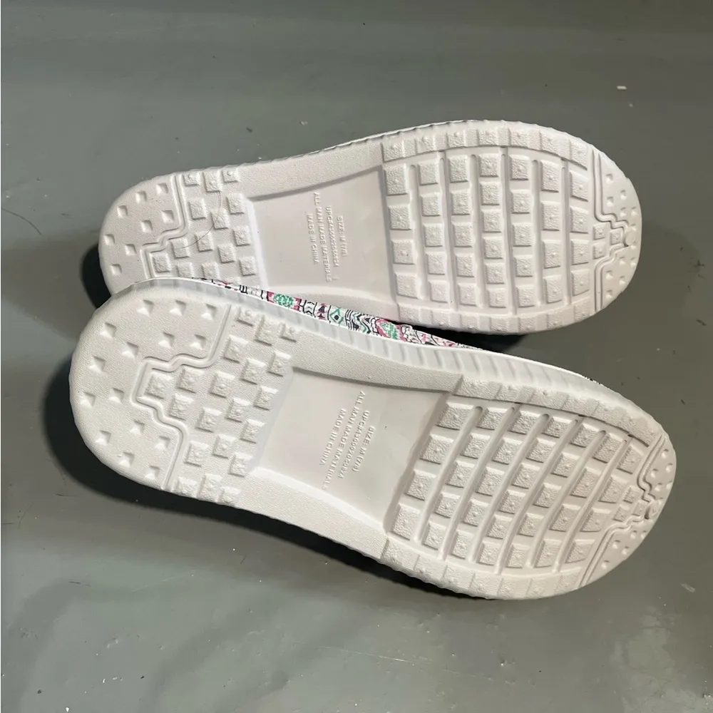 Colorful Patterned Mules Pink Size 9 - Image 3