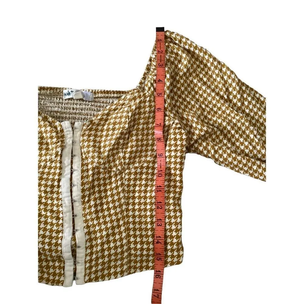 Jolt Bustier Style Crop Top Geometric Print Ruffles Sexy Beach Coastal Vacation - Image 10