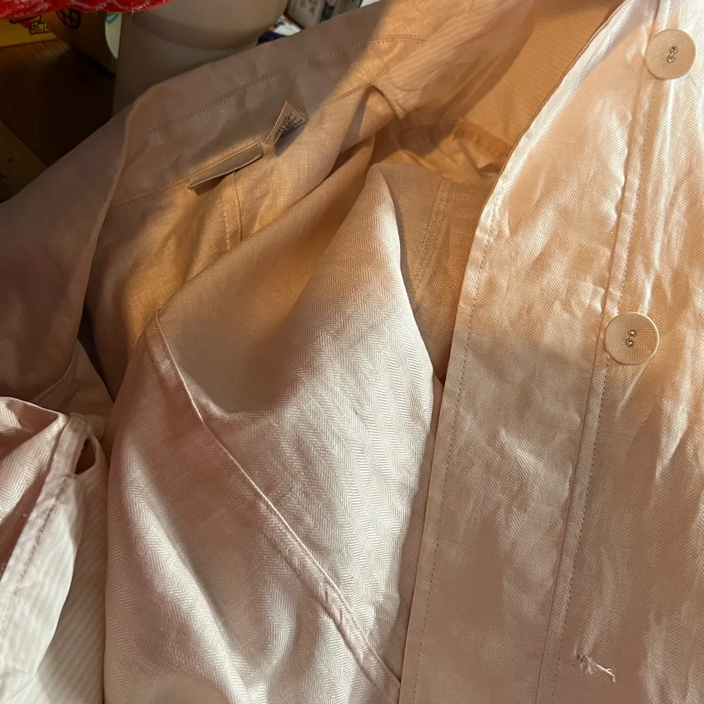 Chico’s Size 3 (Flaw) Light Pastel Pink Jacket Long Sleeve 3 Button Ruffle Front - Image 12