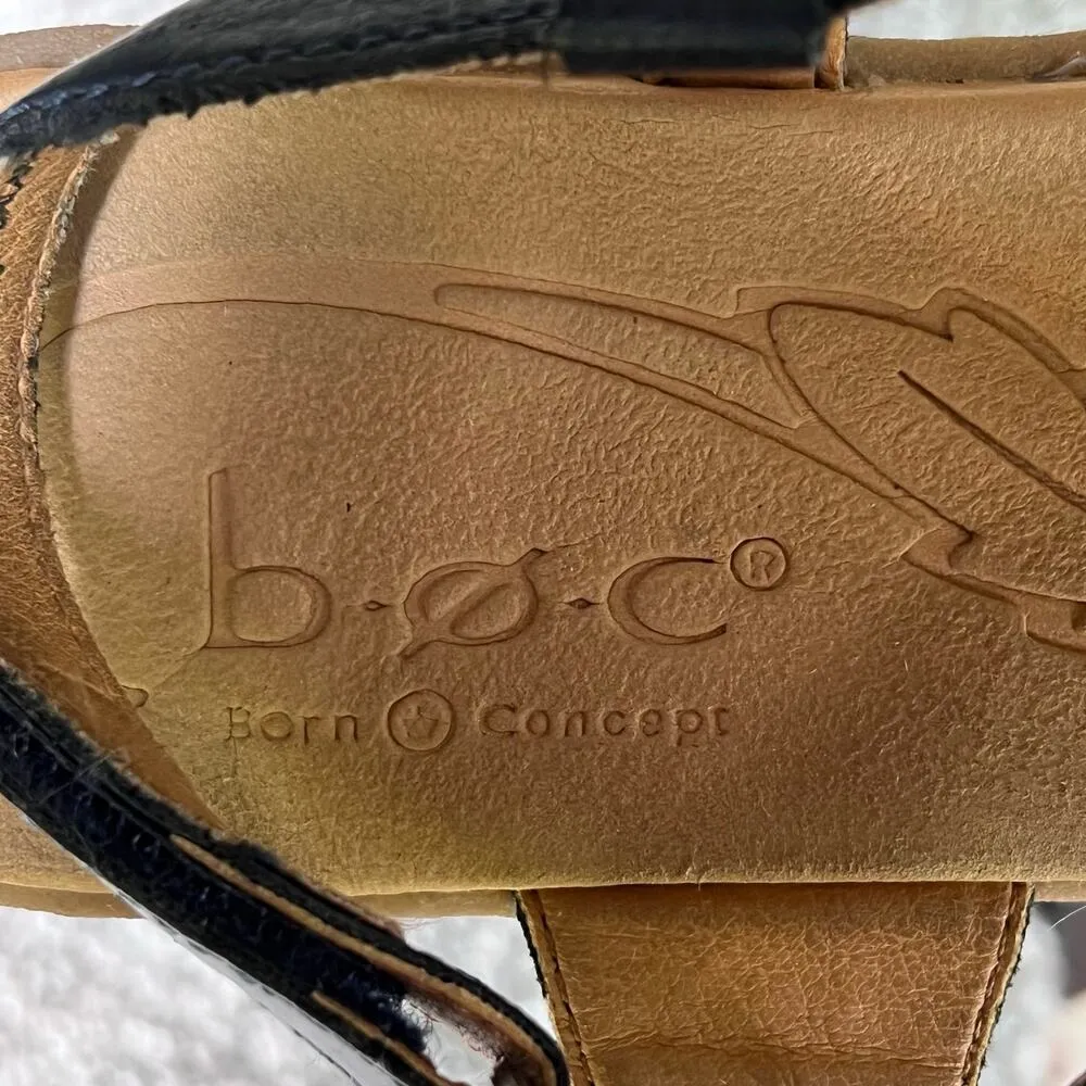 BOC Pearly Sandals Womens Size 7M Blue Faux Leather Toe Post Strappy Comfort - Image 12