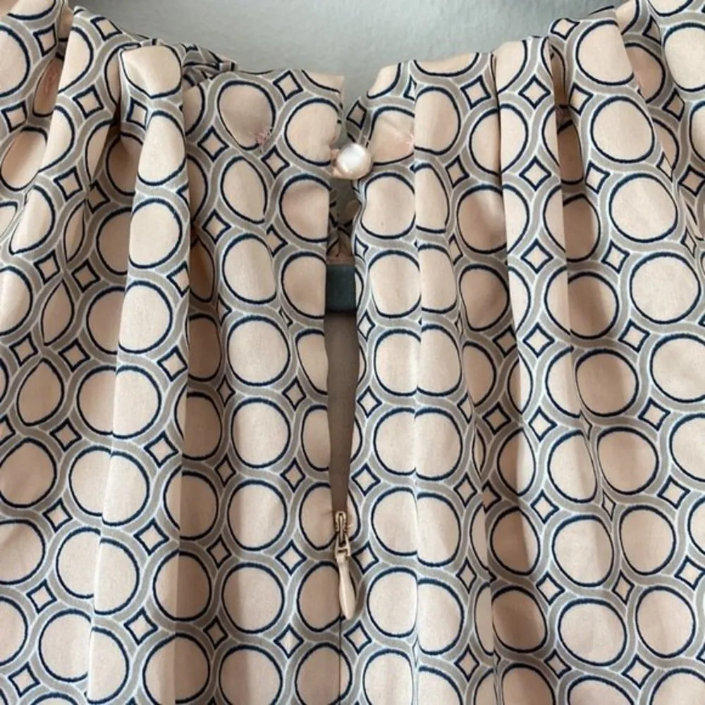 Manguun Collection Retro Dot Shift Silky Dress Size US 6 UK 38 Peach Color Orange - Image 8