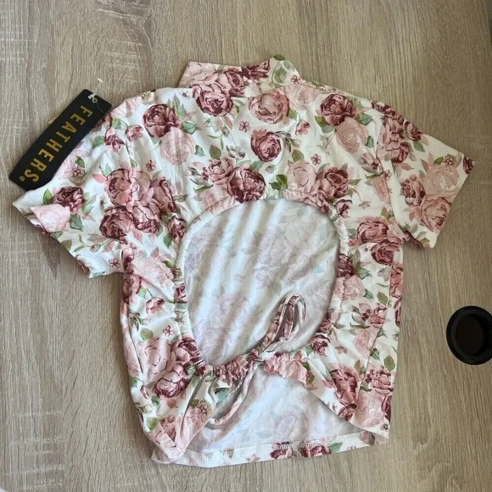 Women's FEATHERS Lover rose top. S Pink - Image 5