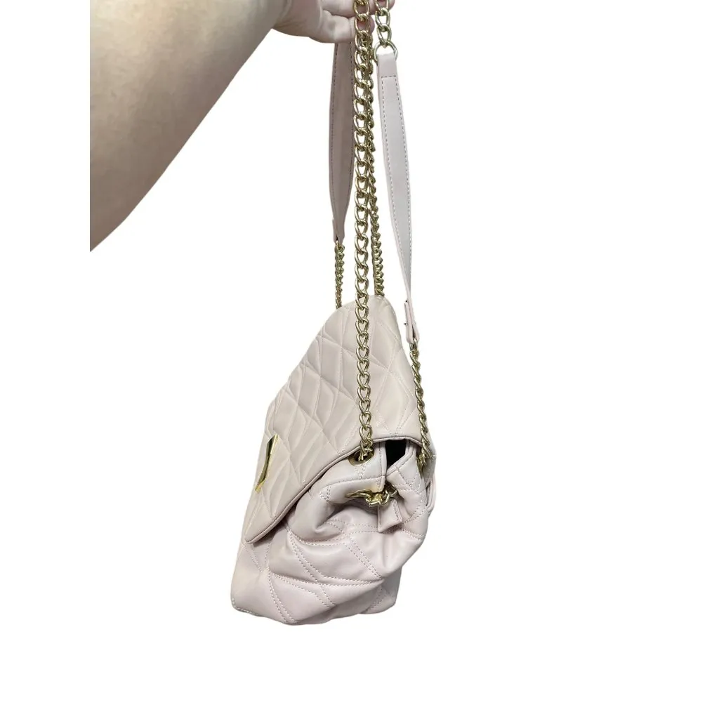 Betsey Johnson Large Blush Pink Quilted Tote Shoulder Handbag SKU 9230 - Image 11