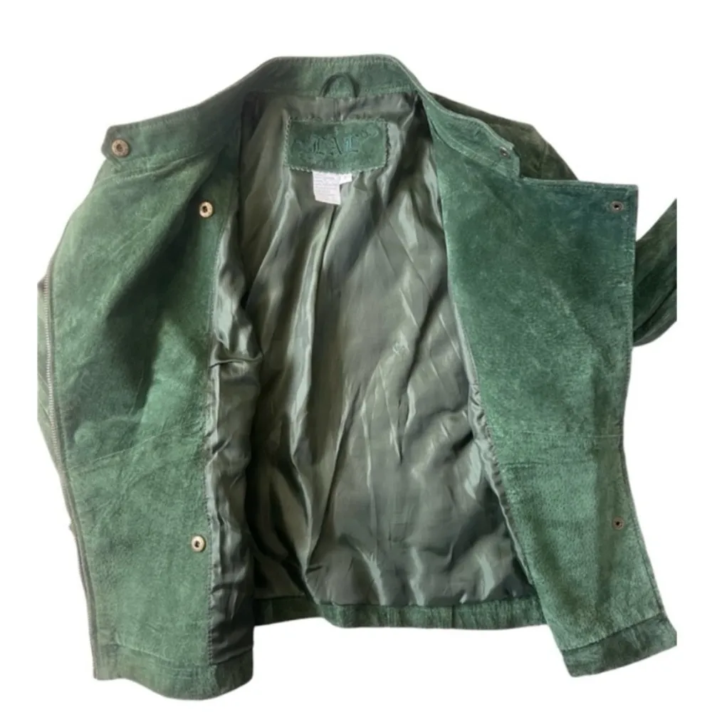 Live A Little Green Suede Moto Jacket | Small - Image 3