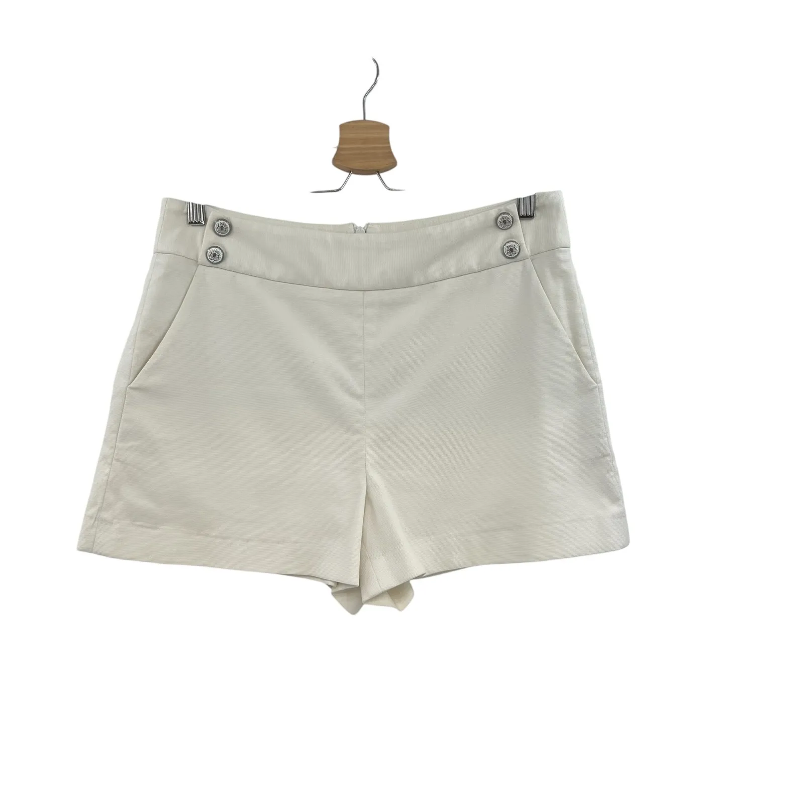 Veronica Beard  Kimm Shorts Sailor Button‎ Ivory White Size US 8 - Image 2