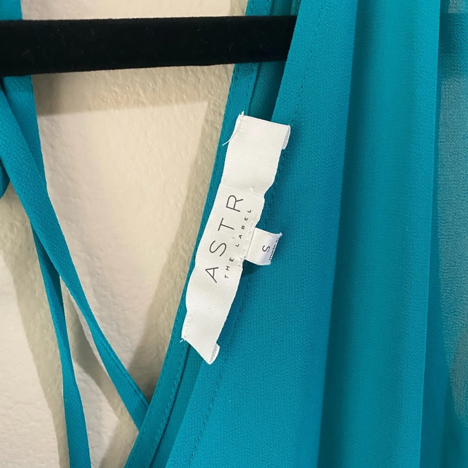 ASTR  Teal Ruffle Hem Romper Sz S - Image 7