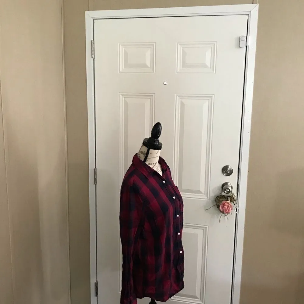 Aeropostale flannel shirt size S/P red/blue - Image 5