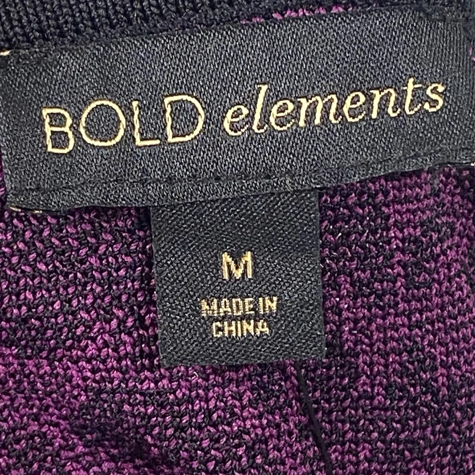 Bold Elements Blouse Women's Medium Purple Short Sleeve Cropped Animal Print - Image 3