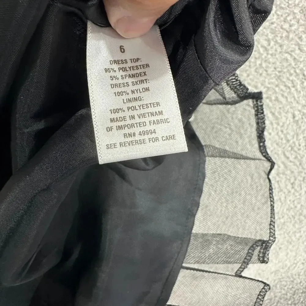 Roz & Ali Dress 6 Black White Floral‎ Lace Overlay Fit Flare Cocktail Party NWT - Image 8