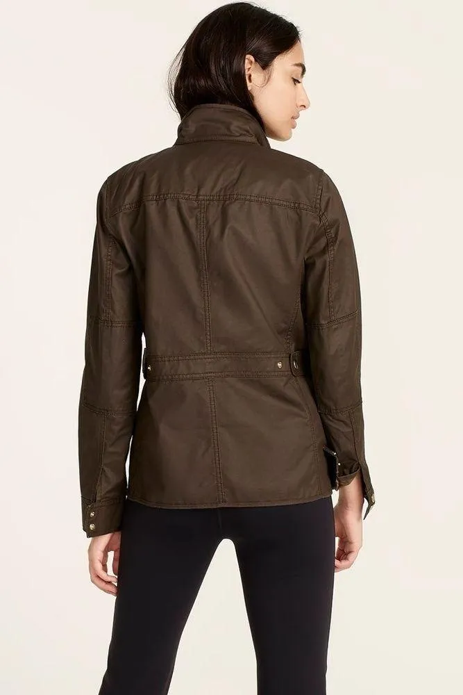 J Crew • Downtown Field Jacket waxed cotton canvas Mossy Brown olive green - Image 14