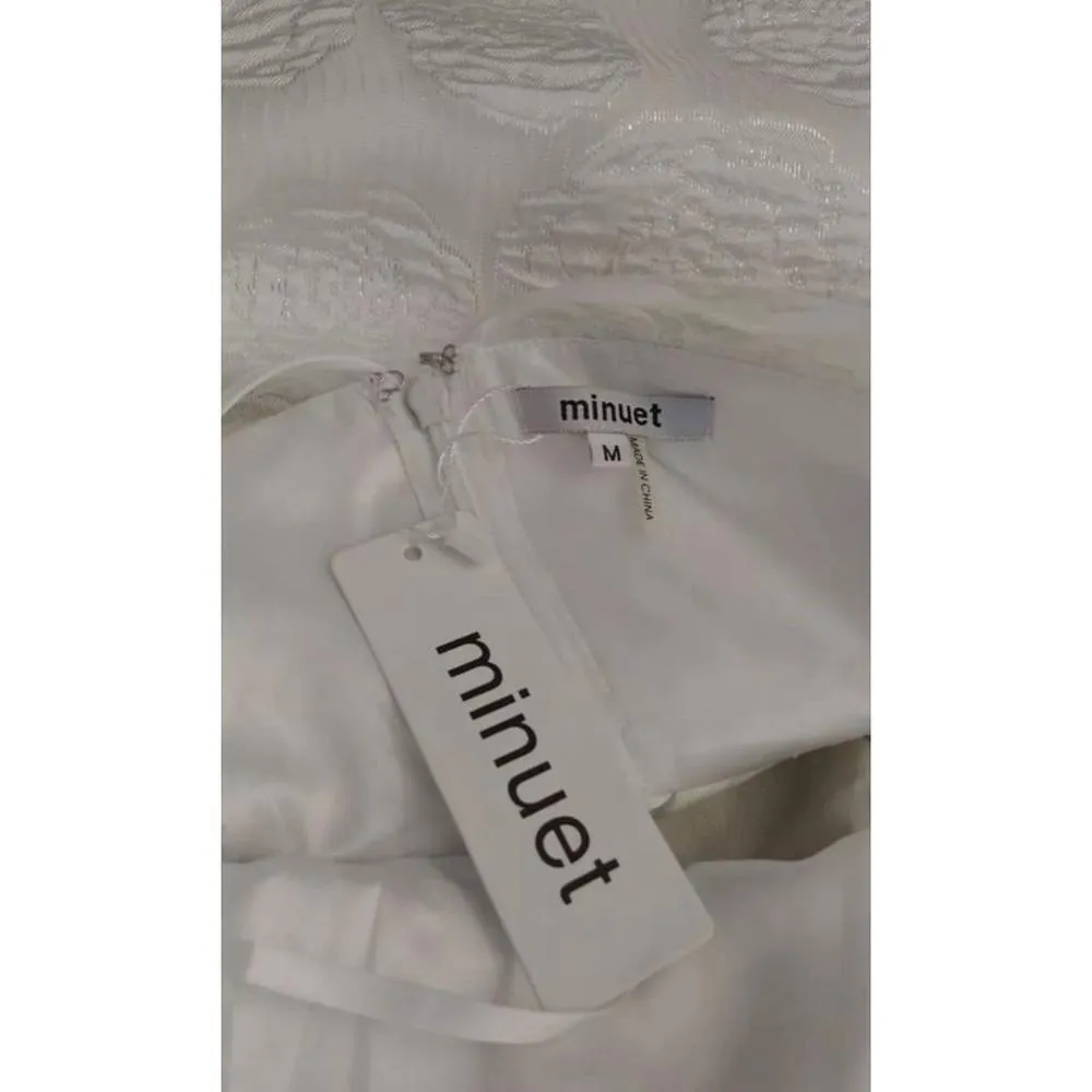 White & Silver Rose Jacquard Wedding Gown Maxi Dress by Minuet from Modcloth NEW - Image 9