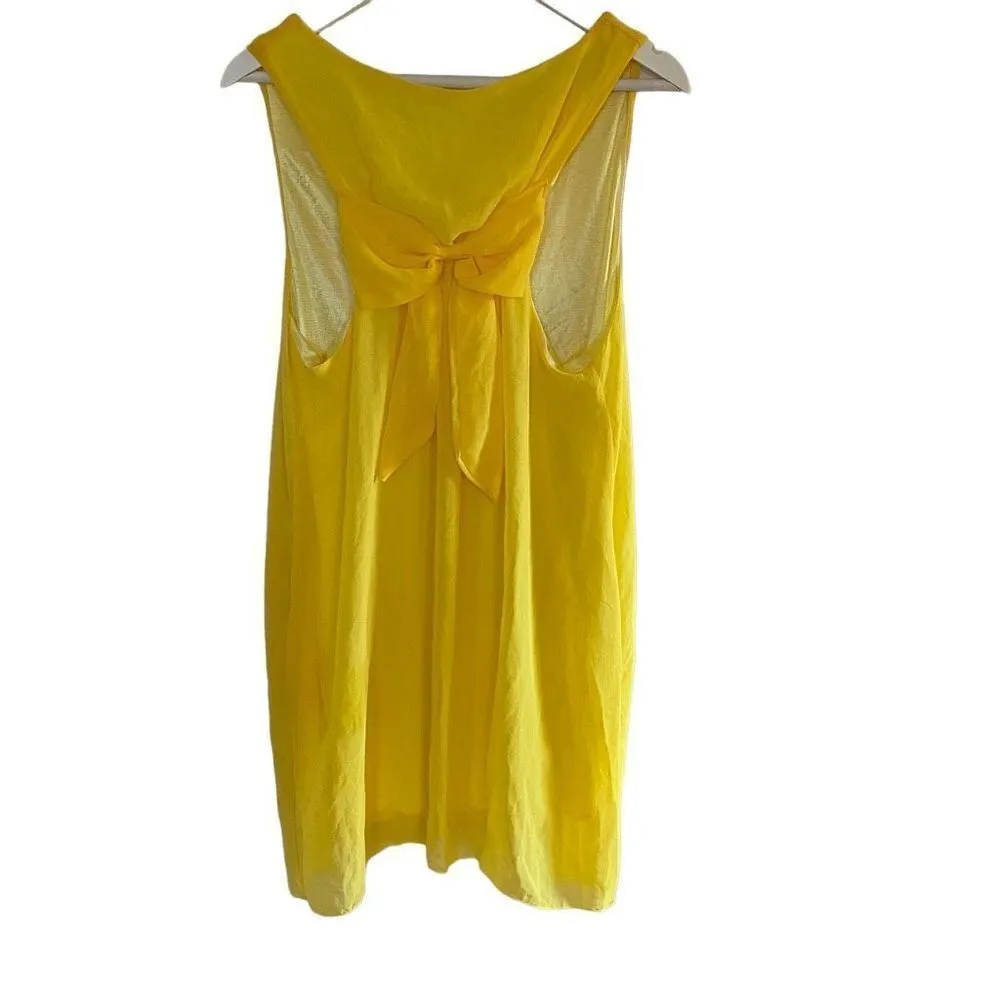 Yellow razor back short dress big bow in back XL Lined - Image 4