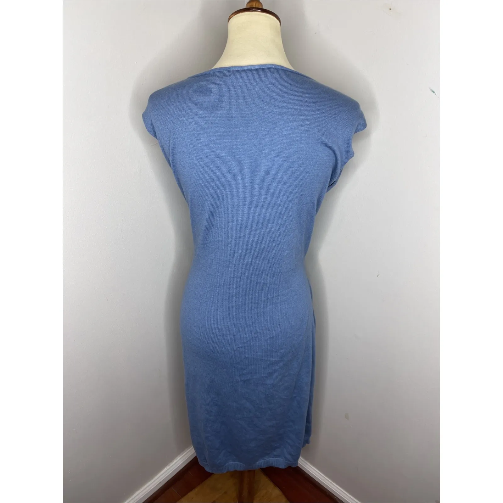 New Peruvian Connection Tidewater Harbour Island Dress Tie-Waist Blue Small S - Image 4