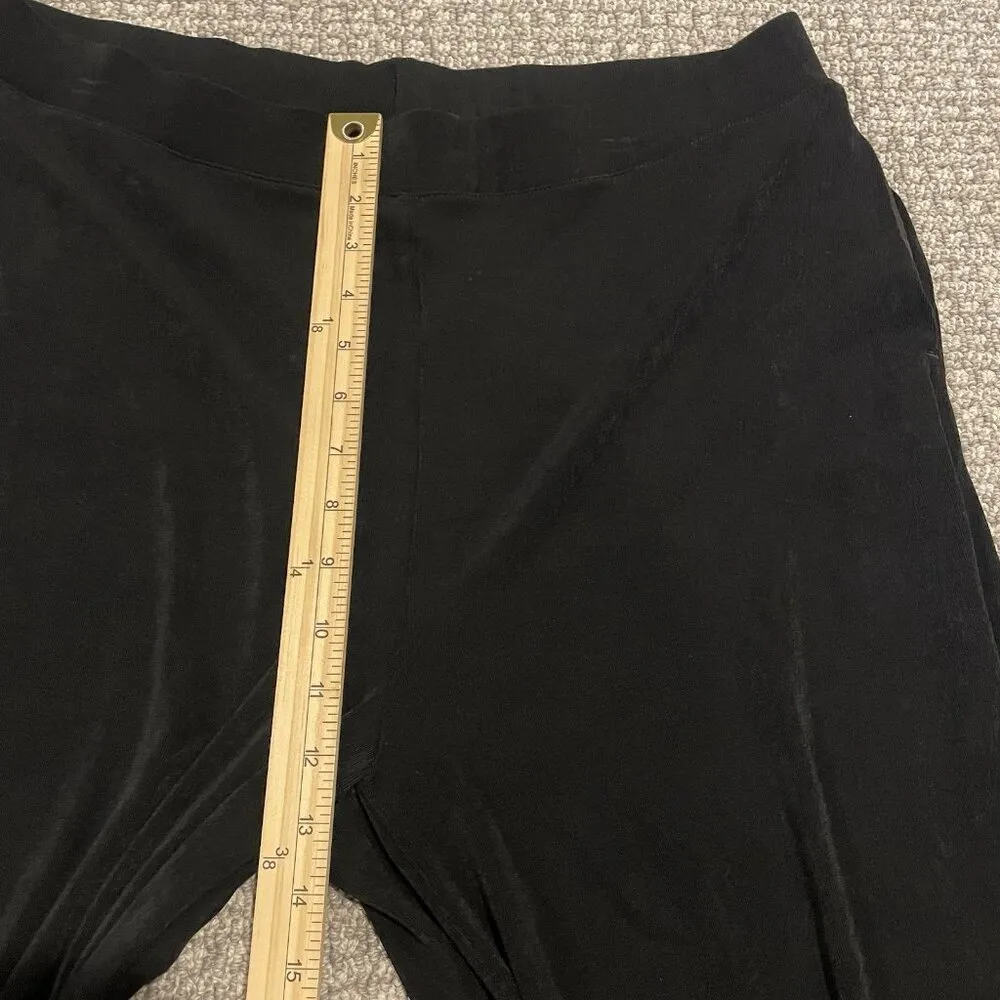 Chicos Pants Womens Sz 2 Large Black Pull On Travel Lounge Acetate Slinky - Image 7