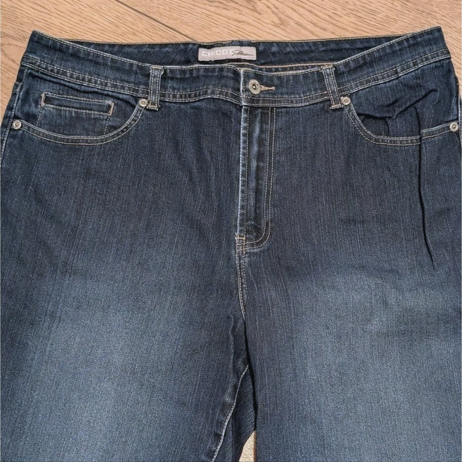 Chico's Platinum Jeans‎ Womens 3 XL 16 Classic Boot Cut Dark Denim Bootcut - Image 3