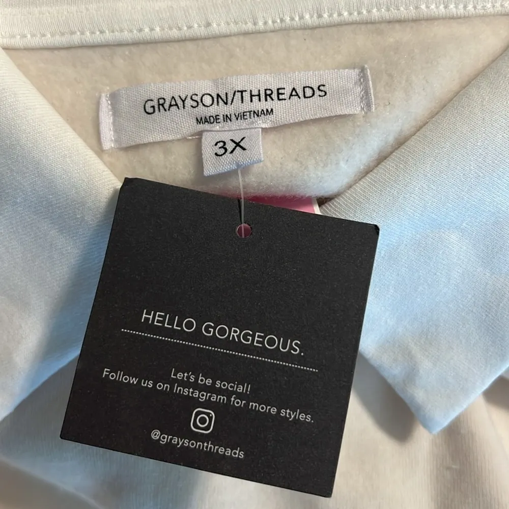 GRAYSON / THREADS off white size 3X pullover sweater cream and white New York - Image 8