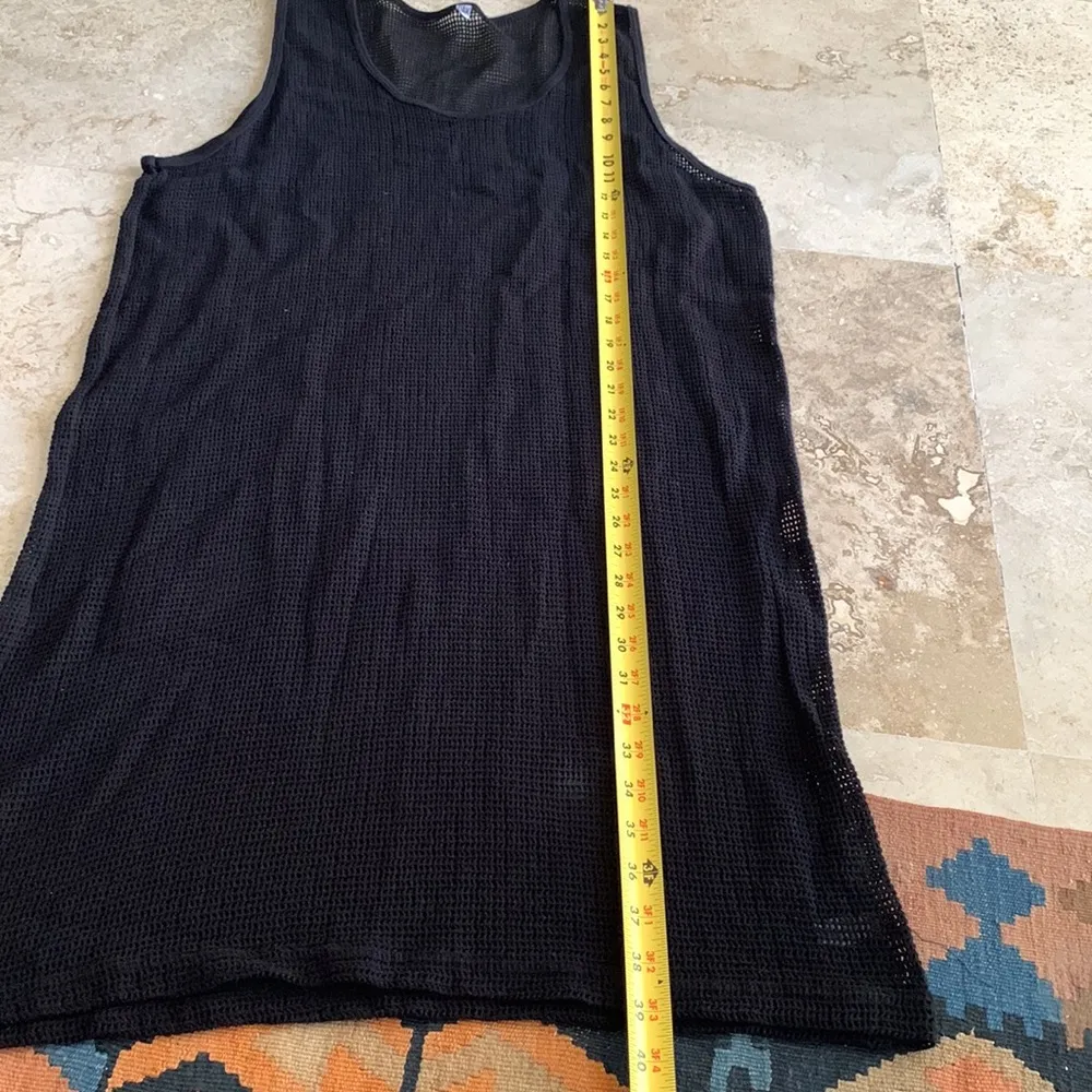 Cotton crochet fishnet dress resort swim cover up boho chic beachwear Size L - Image 5