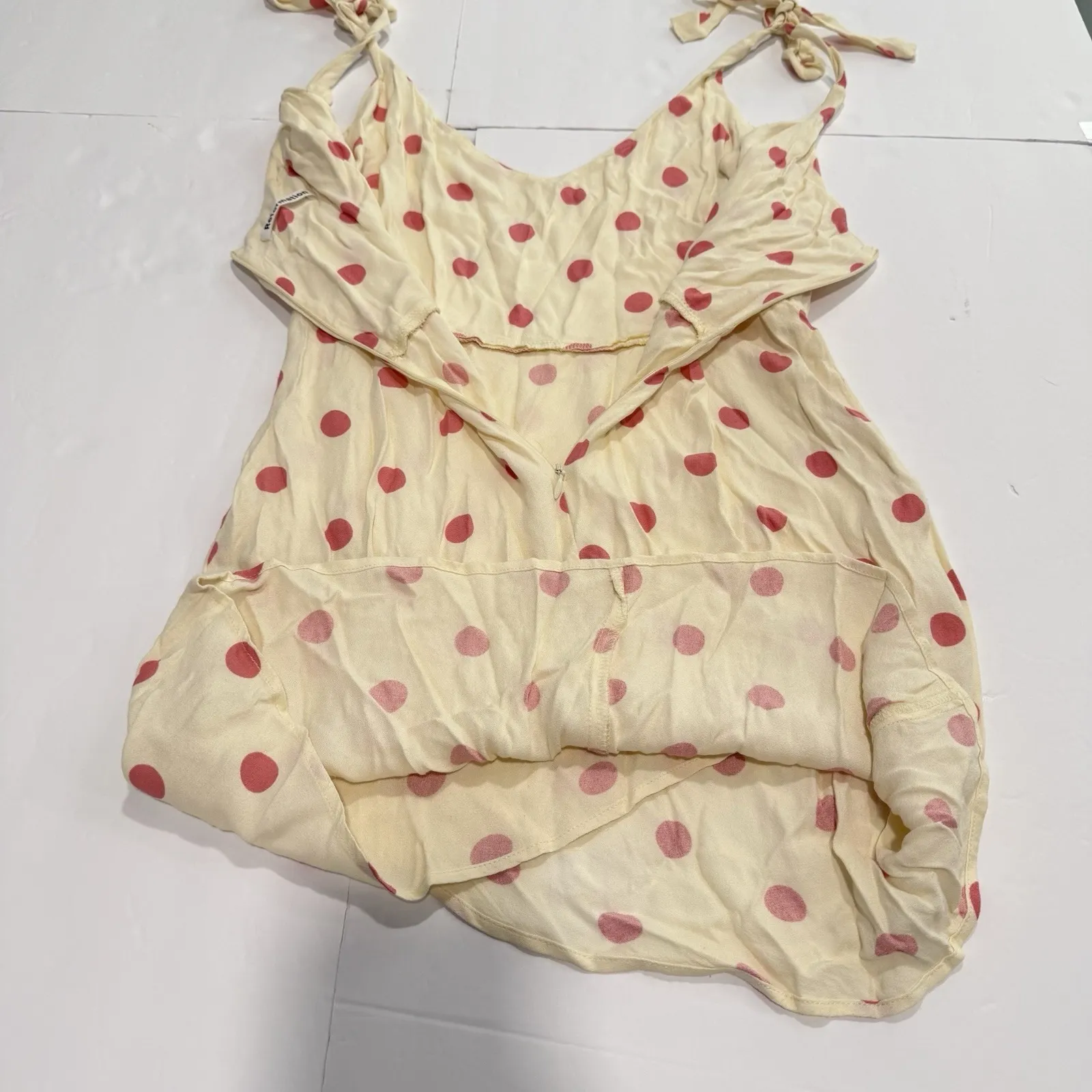 Reformation White Pink Polka Dot Yves Dress Andie Sleeveless Mini Size 8 - Image 7