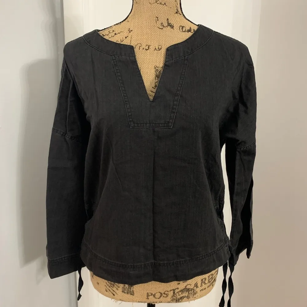 Madewell Denim Black Side-Laced Top - Image 2