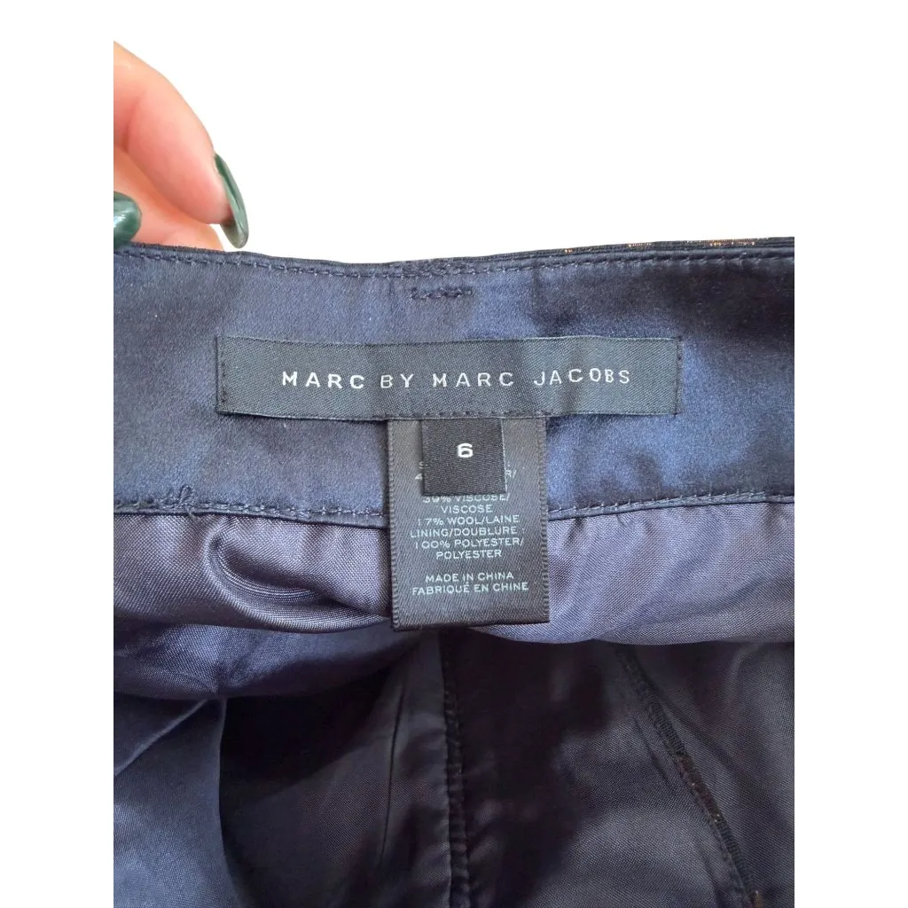 MARC BY MARC JACOBS Jaguar Print High Waist Wool Blend Shorts Size 6 - Image 7