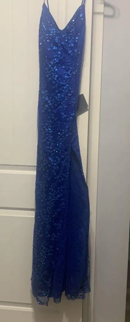 Lulus Royal Blue Sequin Prom Dress - Image 2