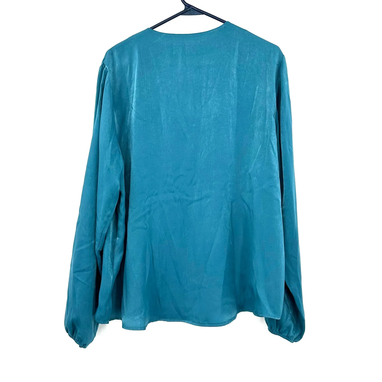 Ariat Size XL New With Tags Long‎ Sleeve Tie Neck Blouse Blue 100% Polyester - Image 2