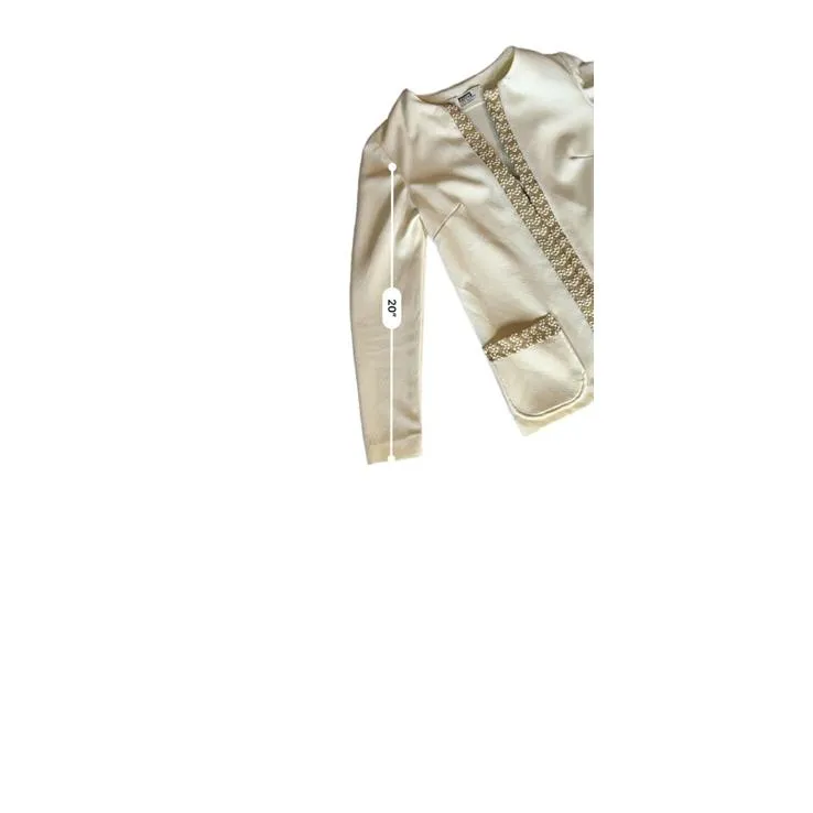 Vintage Formal Floor Length Montgomery Ward Dress Gold toned Trim Pockets Jacket - Image 7