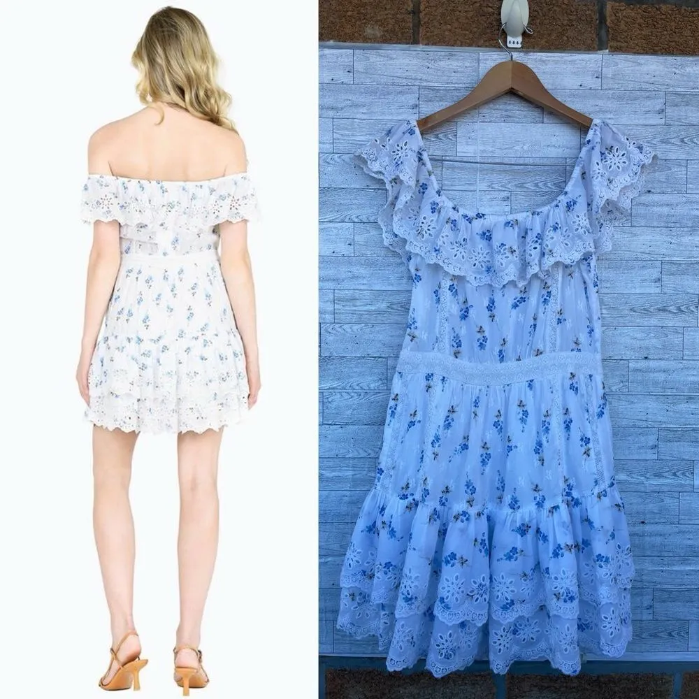 COPY - LoveShackFancy Denver Off-the-shoulder Tiered Floral dress size 6 - Image 4