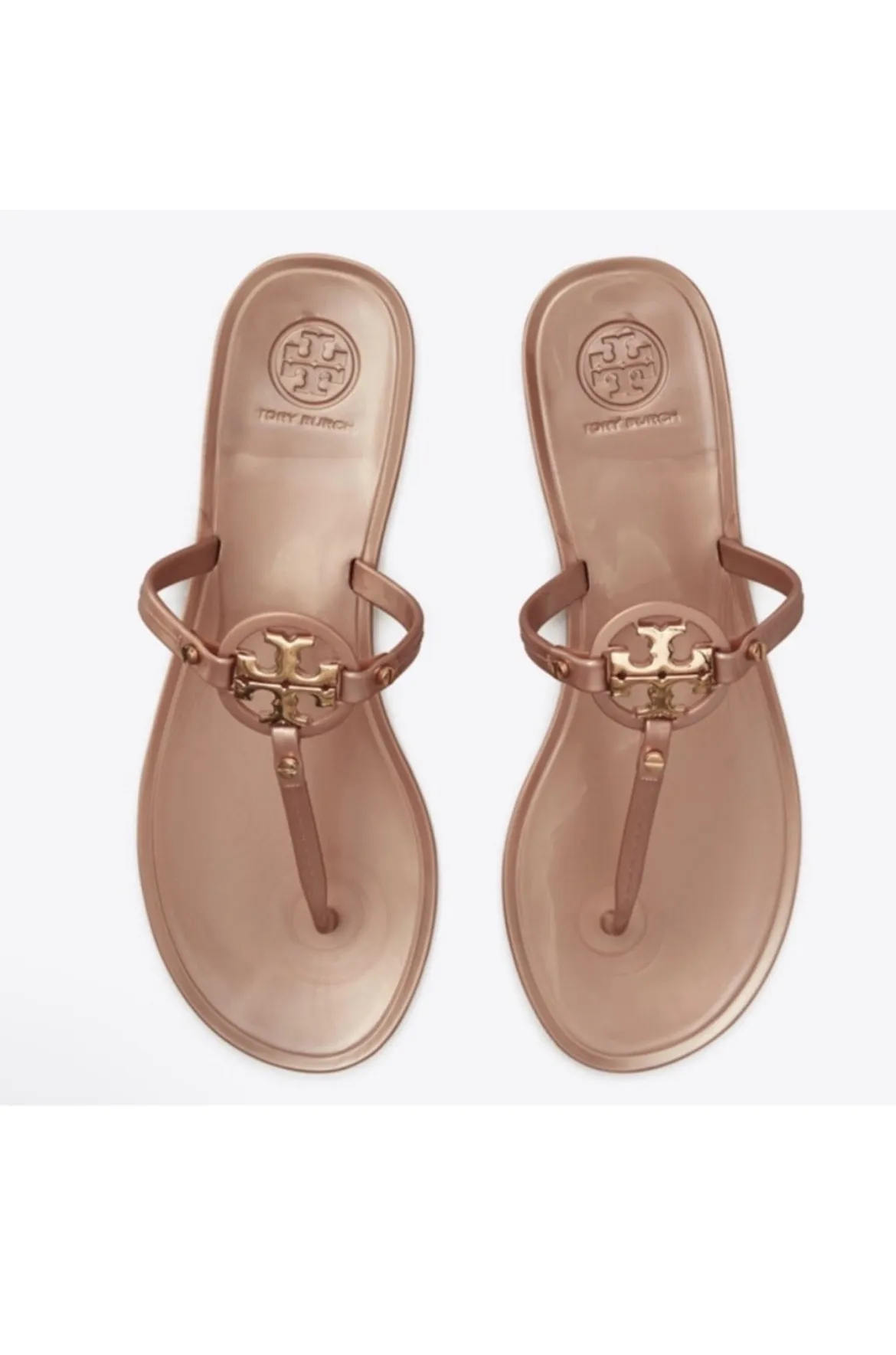 Tory Burch Rose Gold Mini Miller Jelly Flip Flop Sandals  - Image 4
