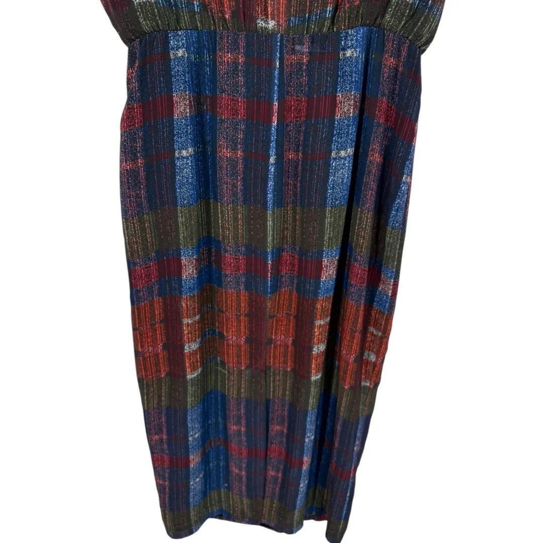 Anthropologie HD In Paris Colorful Plaid Patchwork Sleeveless Midi Dress Size 10 - Image 10