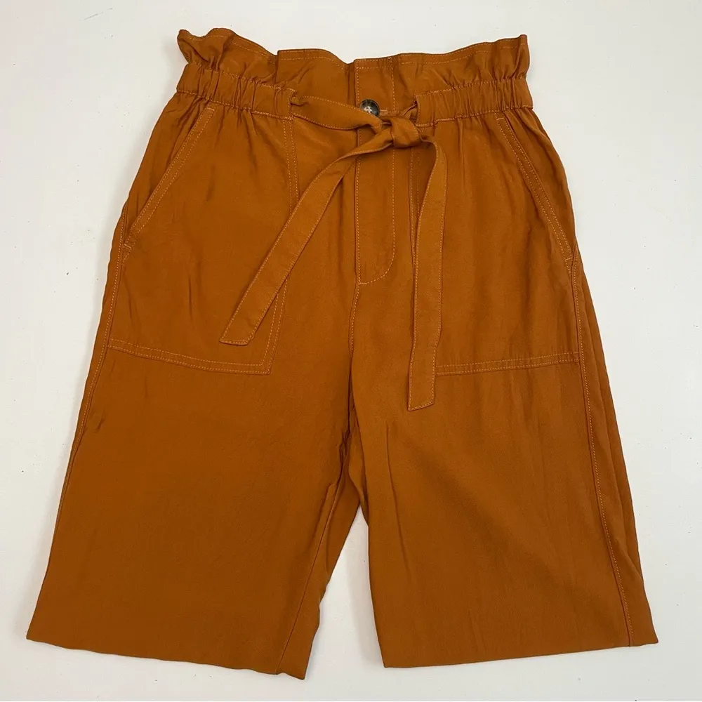 Pants Dunaway Paperbag Pockets Cropped Ankle Pumpkin Burnt Orange Rust - Image 4
