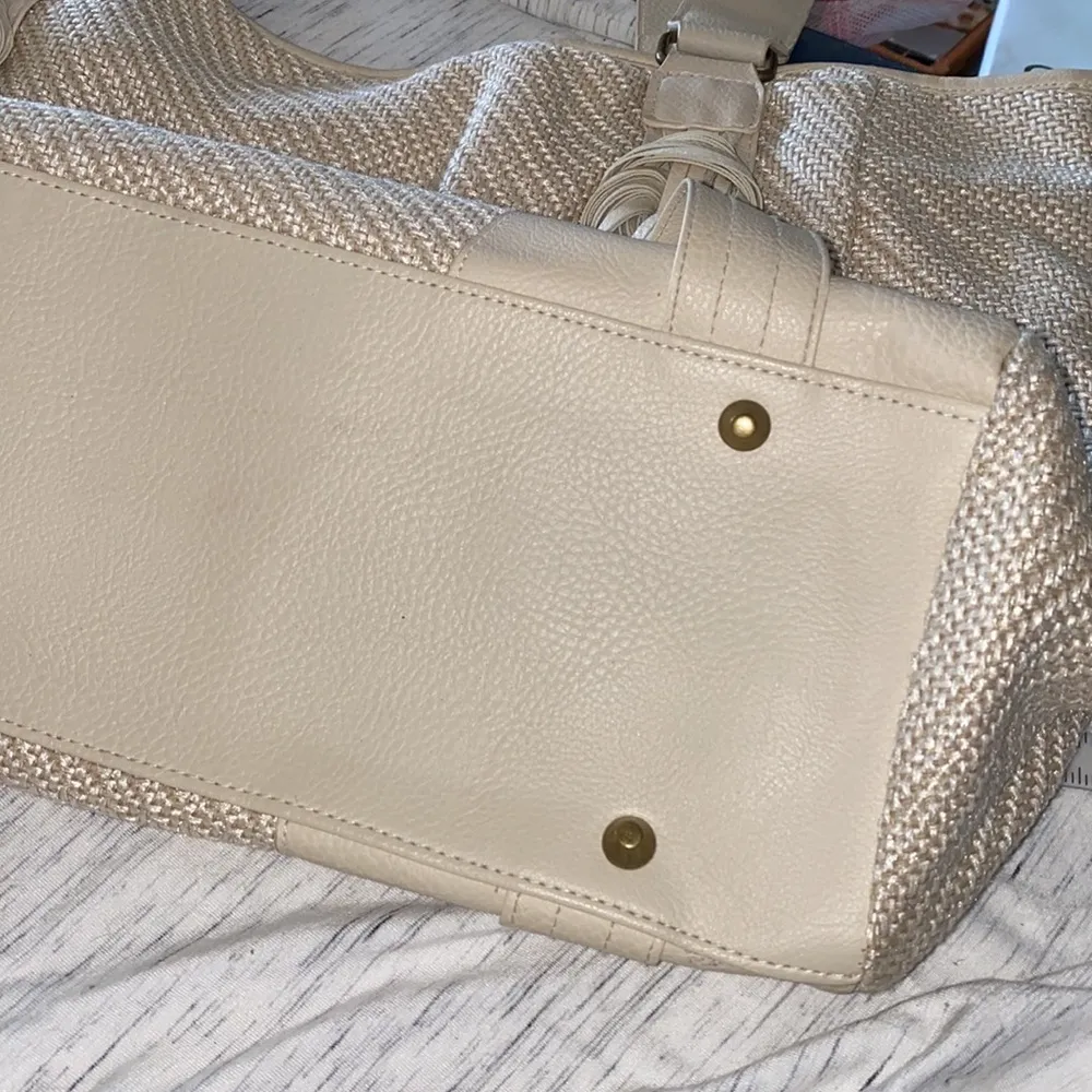 Braciano beige woven shoulder bag large Tan - Image 4