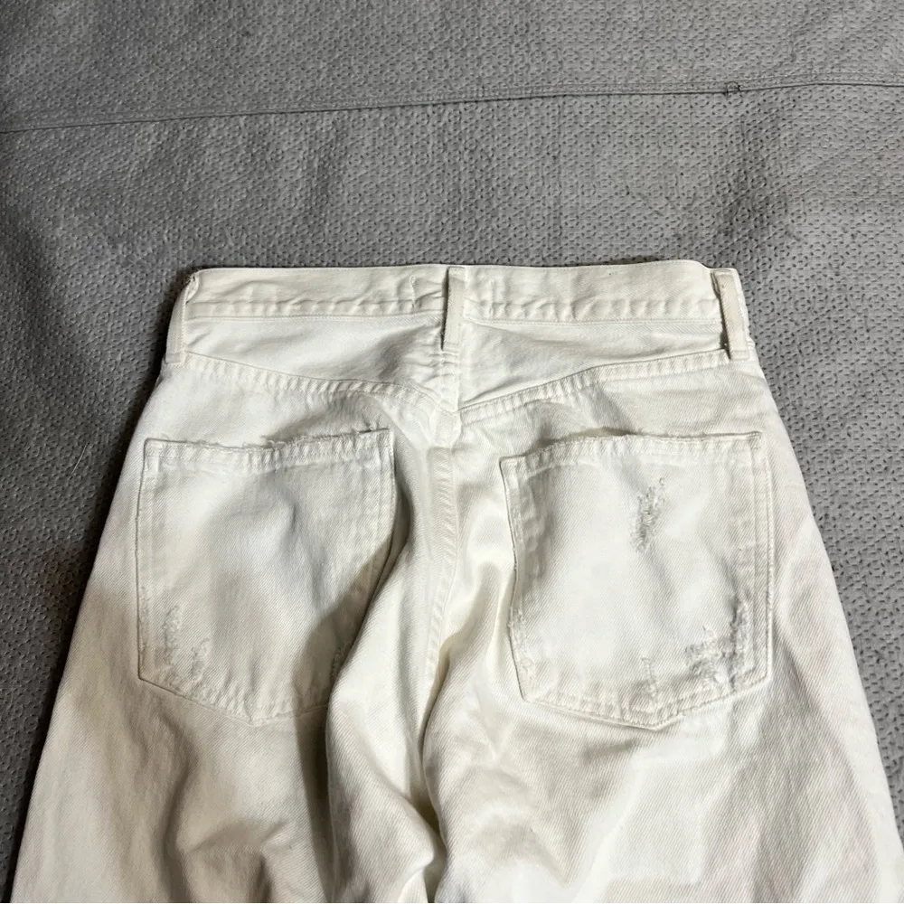 AGOLDE 90s Fit Distressed Jeans in White Out Size 24 Button Fly Closure EUC - Image 8