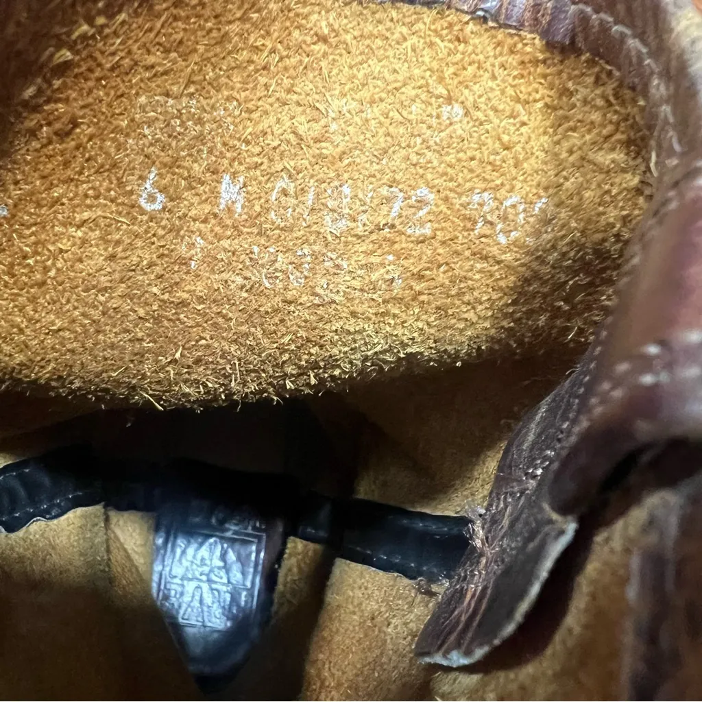 Vintage Frye 12R Brown leather Harness Boots USA Cowgirl size 6 - Image 5