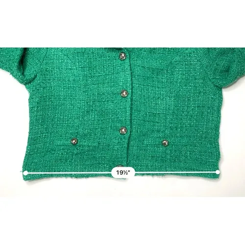 Guess Nobby Tweed‎ Blazer Jacket XL Gold Buttons Retro Cropped Preppy Textured - Image 7