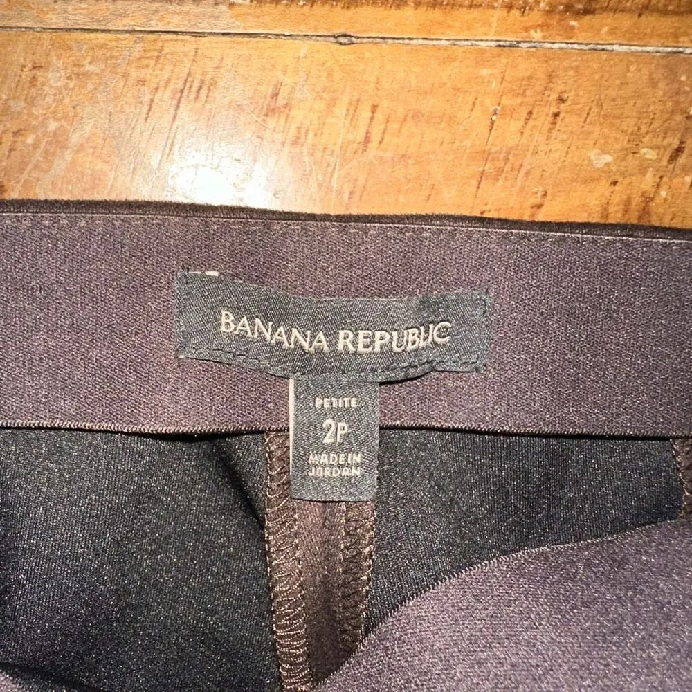 Banana Republic brown ponte 2P flat front business casual slacks - Image 2