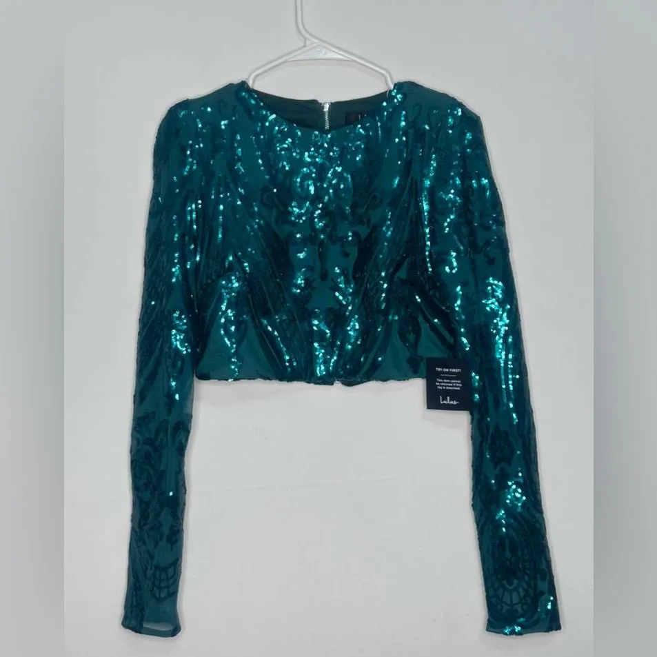 Lulus Emerald Sequin Strapless Dress & Matching Top Set M NWT(E8) - Image 9